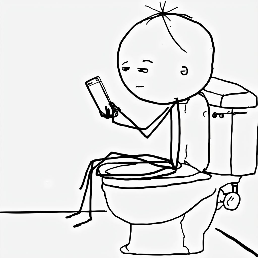 Person using phone while shitting